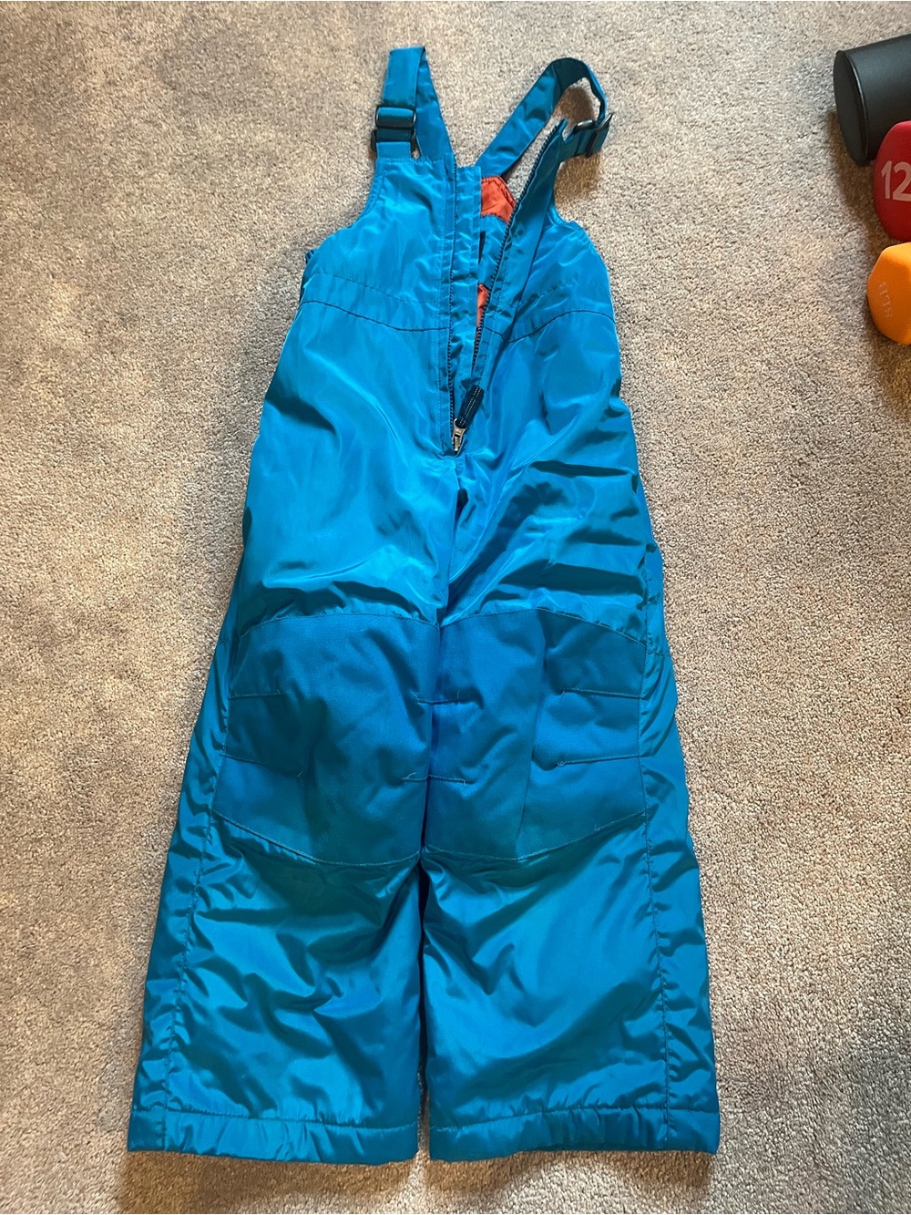 Lands' End Bright Blue Kids Snow Bib Overalls